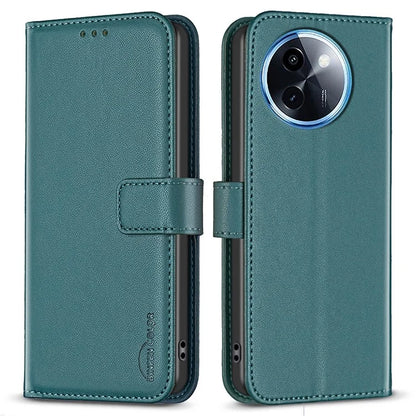 BINFEN COLOR BF17 For vivo Y200i 5G / Y38 5G Case Flip Design PU Leather+TPU Phone Cover