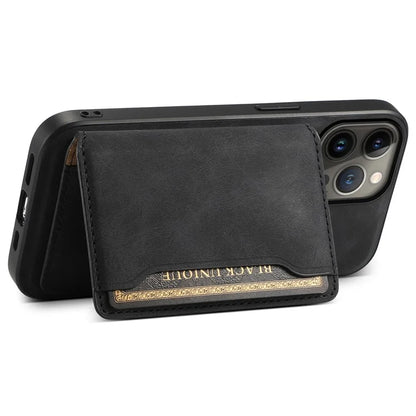 DENIOR D13 For iPhone 13 Pro Max 6.7 inch Case Magnetic Leather+TPU+PC Phone Cover with Card Bag