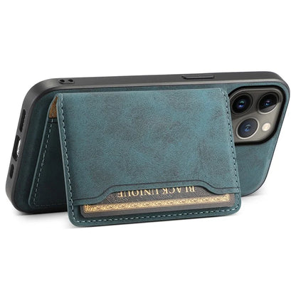 DENIOR D13 For iPhone 13 Pro Max 6.7 inch Case Magnetic Leather+TPU+PC Phone Cover with Card Bag