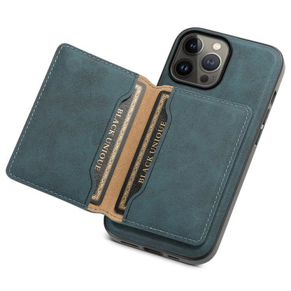 DENIOR D13 For iPhone 13 Pro Max 6.7 inch Case Magnetic Leather+TPU+PC Phone Cover with Card Bag