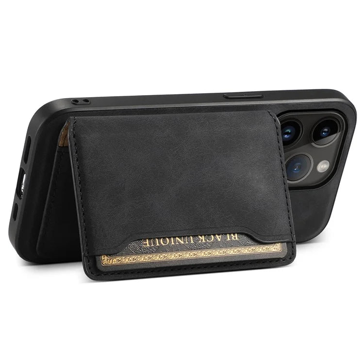 DENIOR D13 Wholesale Phone Case for iPhone 14 Pro PC+TPU+PU Leather Phone Protector with Detachable Magnetic Card Holder