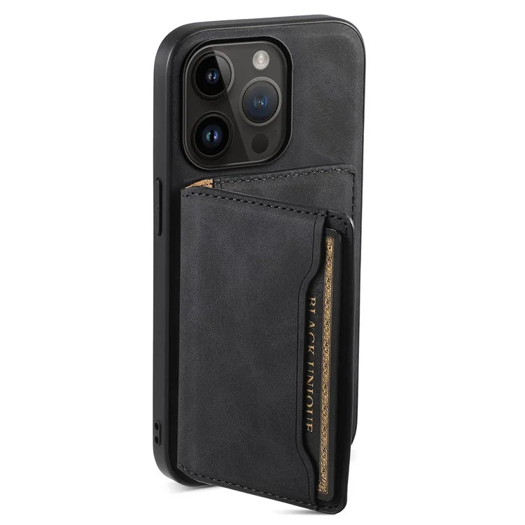 DENIOR D13 Wholesale Phone Case for iPhone 14 Pro PC+TPU+PU Leather Phone Protector with Detachable Magnetic Card Holder