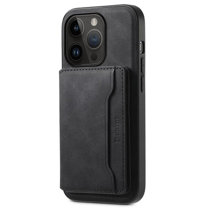 DENIOR D13 Wholesale Phone Case for iPhone 14 Pro PC+TPU+PU Leather Phone Protector with Detachable Magnetic Card Holder