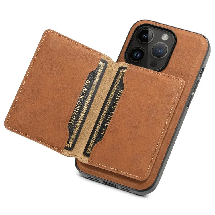 DENIOR D13 Wholesale Phone Case for iPhone 14 Pro PC+TPU+PU Leather Phone Protector with Detachable Magnetic Card Holder