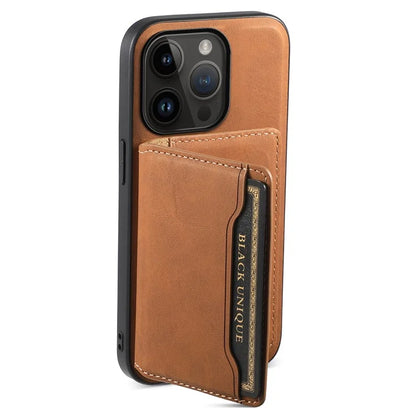 DENIOR D13 Wholesale Phone Case for iPhone 14 Pro PC+TPU+PU Leather Phone Protector with Detachable Magnetic Card Holder