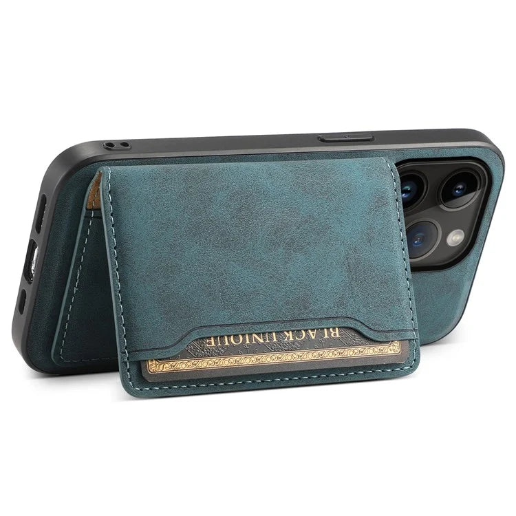 DENIOR D13 Wholesale Phone Case for iPhone 14 Pro PC+TPU+PU Leather Phone Protector with Detachable Magnetic Card Holder
