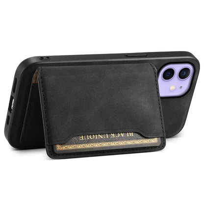 DENIOR D13 For iPhone 12 / 12 Pro Case Vintage PU Leather Back Cover with Detachable Card Holder