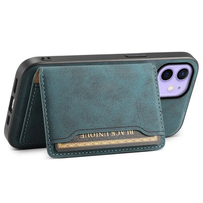 DENIOR D13 For iPhone 12 / 12 Pro Case Vintage PU Leather Back Cover with Detachable Card Holder