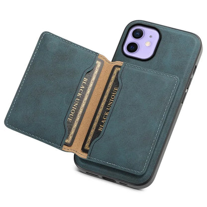DENIOR D13 For iPhone 12 / 12 Pro Case Vintage PU Leather Back Cover with Detachable Card Holder