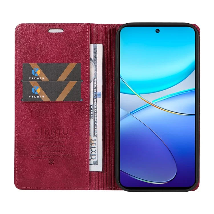 YIKATU YK-006 For vivo V40 SE 5G / Y100 5G (Indonesia) / Y200e 5G / V30 Lite 5G (India) Case Leather Wallet Cover