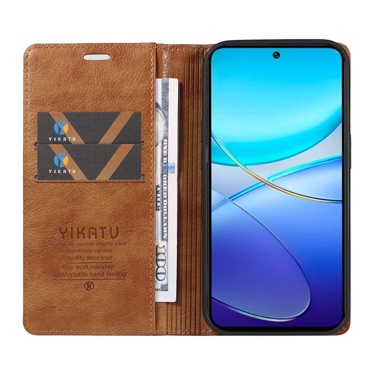 YIKATU YK-006 For vivo V40 SE 5G / Y100 5G (Indonesia) / Y200e 5G / V30 Lite 5G (India) Case Leather Wallet Cover