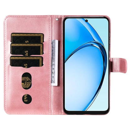 For Oppo A60 4G Case PU Leather Card Slots Zipper Pocket Phone Cover