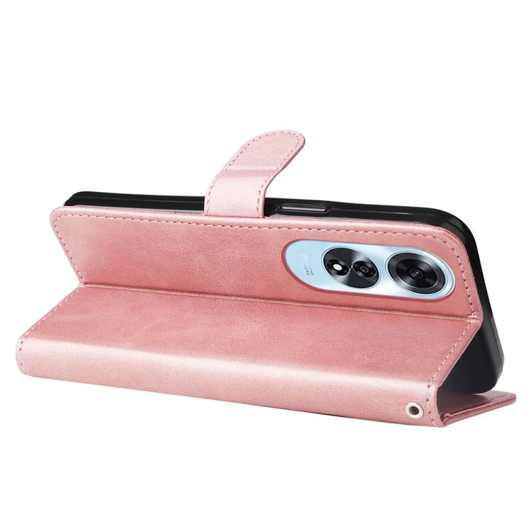 For Oppo A60 4G Case PU Leather Card Slots Zipper Pocket Phone Cover