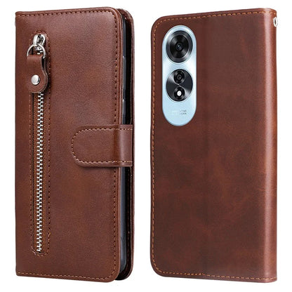 For Oppo A60 4G Case PU Leather Card Slots Zipper Pocket Phone Cover