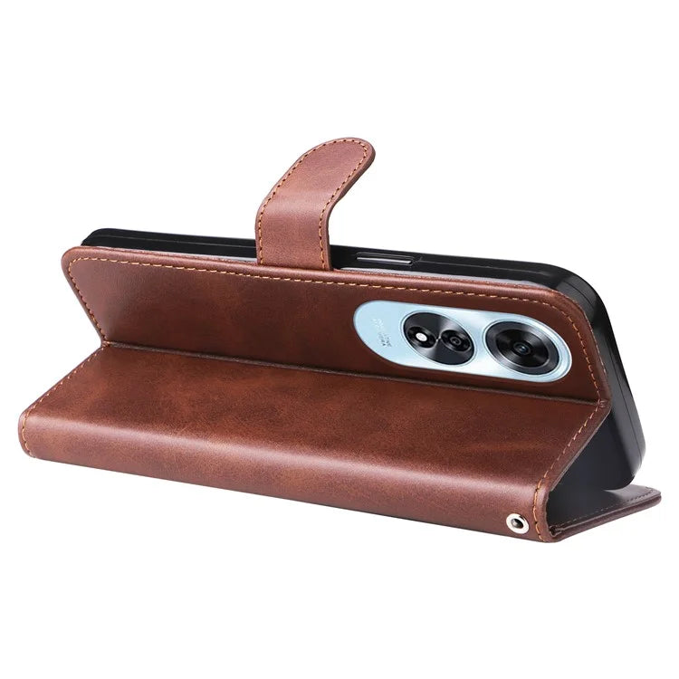 For Oppo A60 4G Case PU Leather Card Slots Zipper Pocket Phone Cover