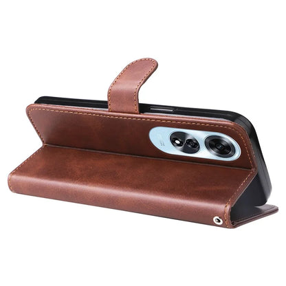 For Oppo A60 4G Case PU Leather Card Slots Zipper Pocket Phone Cover