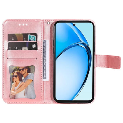 For Oppo A60 4G Case Flower Imprinted PU Leather Folio Wallet Phone Cover