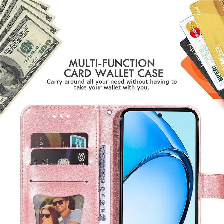 For Oppo A60 4G Case Flower Imprinted PU Leather Folio Wallet Phone Cover