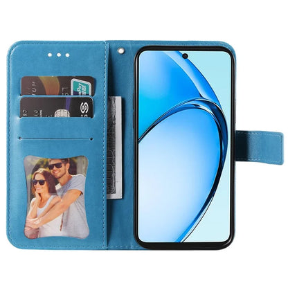 For Oppo A60 4G Case Flower Imprinted PU Leather Folio Wallet Phone Cover