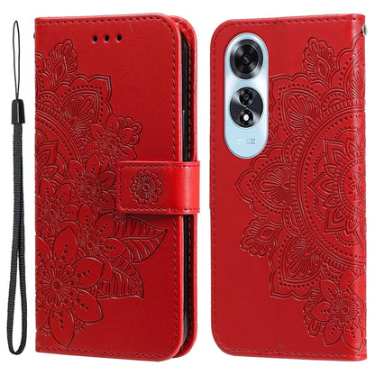 For Oppo A60 4G Case Flower Imprinted PU Leather Folio Wallet Phone Cover