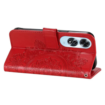 For Oppo A60 4G Case Flower Imprinted PU Leather Folio Wallet Phone Cover