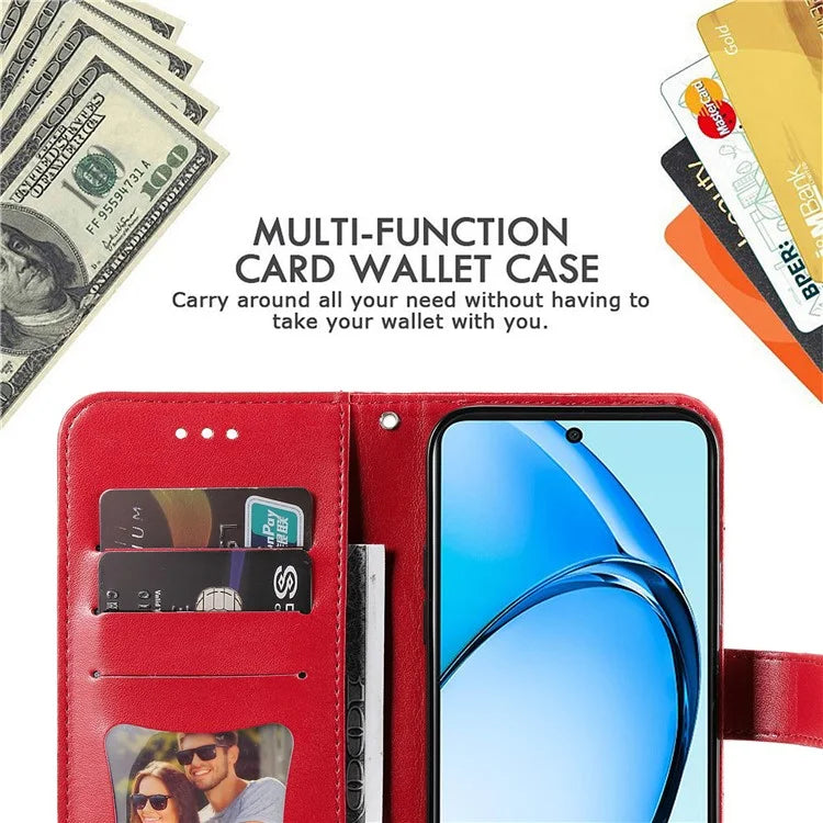 For Oppo A60 4G Case Flower Imprinted PU Leather Folio Wallet Phone Cover