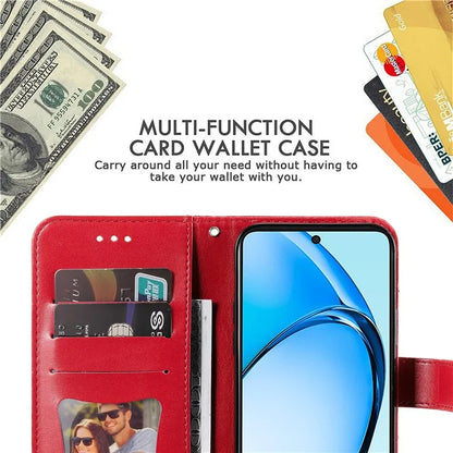 For Oppo A60 4G Case Flower Imprinted PU Leather Folio Wallet Phone Cover