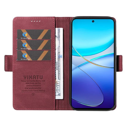 YIKATU YK-005 For vivo V40 SE 5G / Y200e 5G / Y100 5G (Indonesia) / V30 Lite 5G (India) Wallet Case Leather Phone Cover