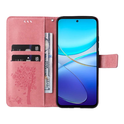 KT Imprinting Flower Series-3 For vivo V40 SE 5G / Y100 5G (Indonesia) / Y200e 5G / V30 Lite 5G (India) Case Leather Phone Wallet Cover