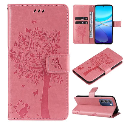 KT Imprinting Flower Series-3 For vivo V40 SE 5G / Y100 5G (Indonesia) / Y200e 5G / V30 Lite 5G (India) Case Leather Phone Wallet Cover