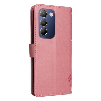 KT Imprinting Flower Series-3 For vivo V40 SE 5G / Y100 5G (Indonesia) / Y200e 5G / V30 Lite 5G (India) Case Leather Phone Wallet Cover