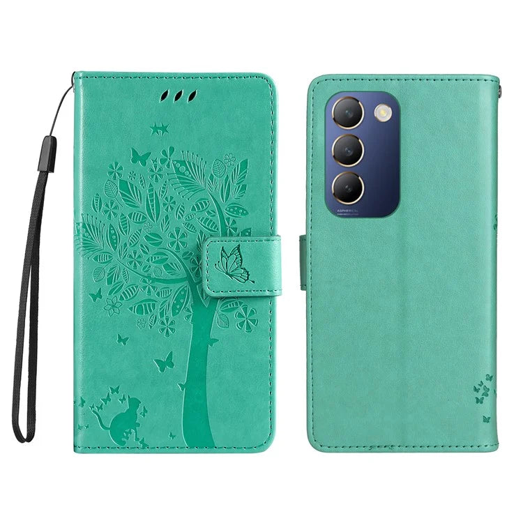 KT Imprinting Flower Series-3 For vivo V40 SE 5G / Y100 5G (Indonesia) / Y200e 5G / V30 Lite 5G (India) Case Leather Phone Wallet Cover