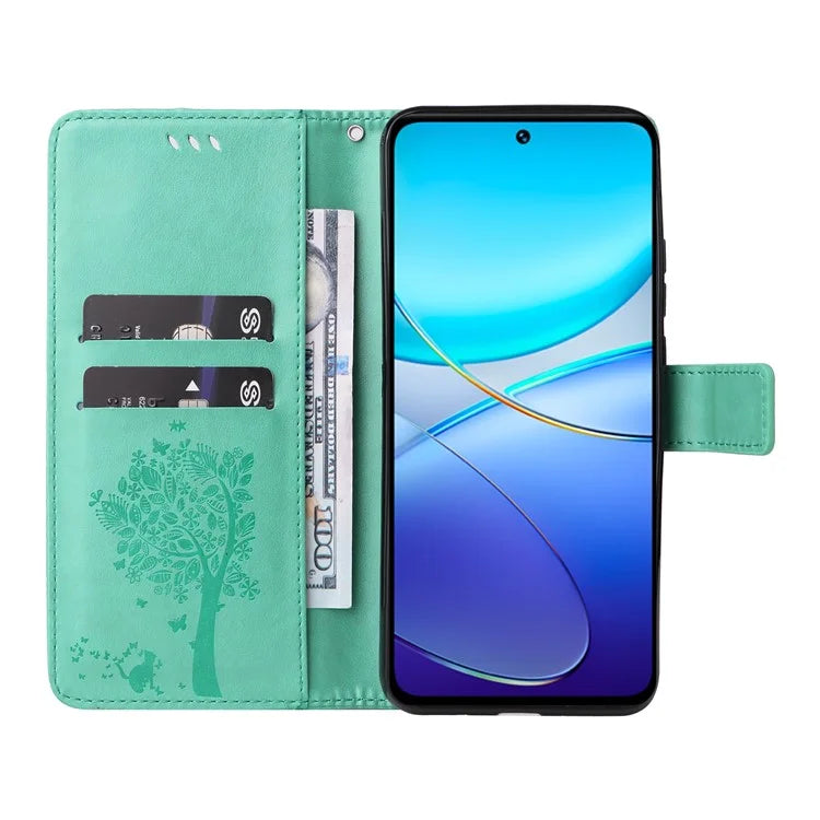 KT Imprinting Flower Series-3 For vivo V40 SE 5G / Y100 5G (Indonesia) / Y200e 5G / V30 Lite 5G (India) Case Leather Phone Wallet Cover