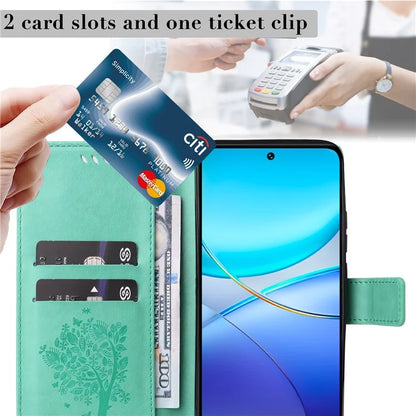KT Imprinting Flower Series-3 For vivo V40 SE 5G / Y100 5G (Indonesia) / Y200e 5G / V30 Lite 5G (India) Case Leather Phone Wallet Cover