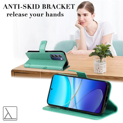 KT Imprinting Flower Series-3 For vivo V40 SE 5G / Y100 5G (Indonesia) / Y200e 5G / V30 Lite 5G (India) Case Leather Phone Wallet Cover
