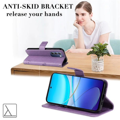 KT Imprinting Flower Series-3 For vivo V40 SE 5G / Y100 5G (Indonesia) / Y200e 5G / V30 Lite 5G (India) Case Leather Phone Wallet Cover