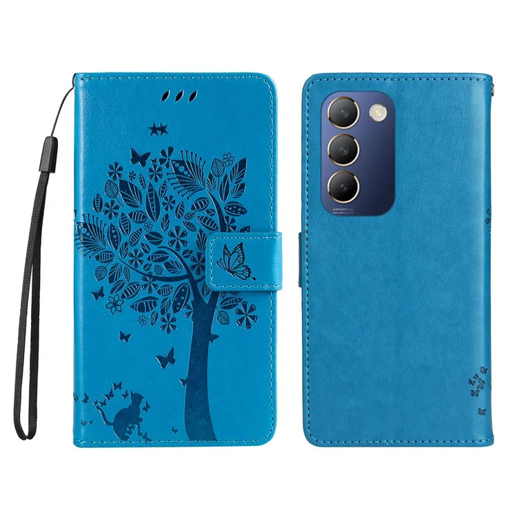 KT Imprinting Flower Series-3 For vivo V40 SE 5G / Y100 5G (Indonesia) / Y200e 5G / V30 Lite 5G (India) Case Leather Phone Wallet Cover