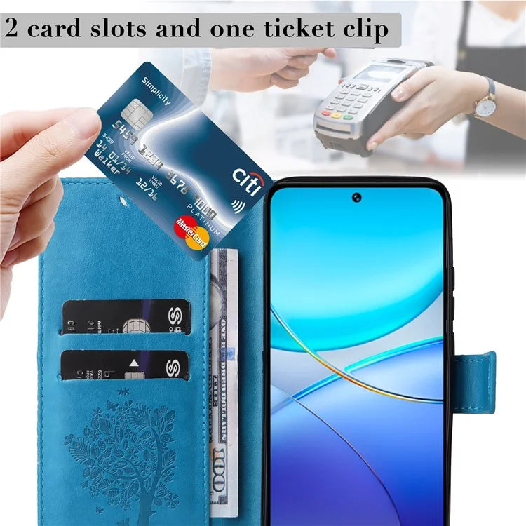 KT Imprinting Flower Series-3 For vivo V40 SE 5G / Y100 5G (Indonesia) / Y200e 5G / V30 Lite 5G (India) Case Leather Phone Wallet Cover