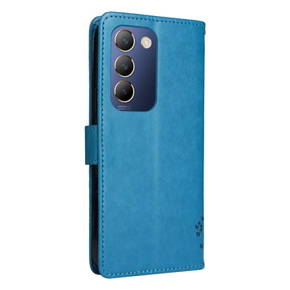 KT Imprinting Flower Series-3 For vivo V40 SE 5G / Y100 5G (Indonesia) / Y200e 5G / V30 Lite 5G (India) Case Leather Phone Wallet Cover