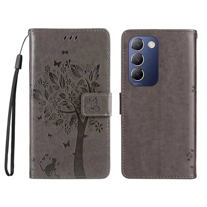 KT Imprinting Flower Series-3 For vivo V40 SE 5G / Y100 5G (Indonesia) / Y200e 5G / V30 Lite 5G (India) Case Leather Phone Wallet Cover