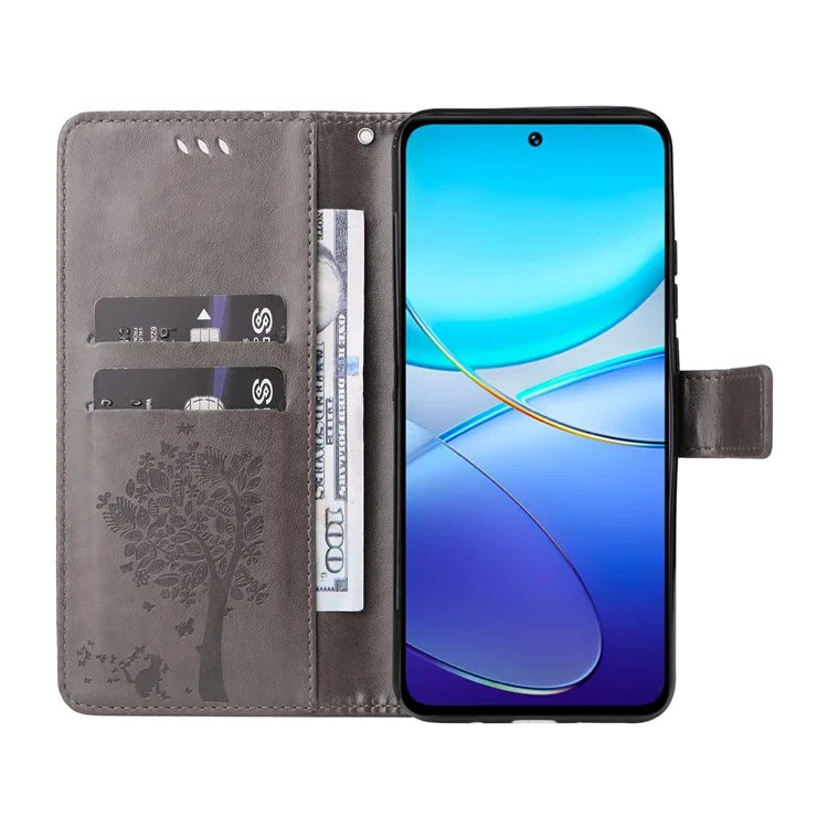 KT Imprinting Flower Series-3 For vivo V40 SE 5G / Y100 5G (Indonesia) / Y200e 5G / V30 Lite 5G (India) Case Leather Phone Wallet Cover