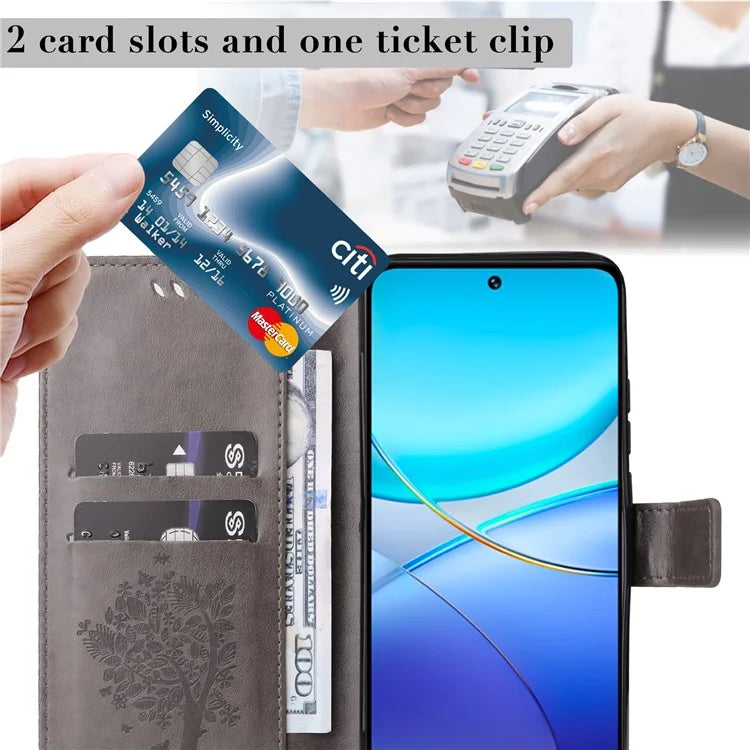 KT Imprinting Flower Series-3 For vivo V40 SE 5G / Y100 5G (Indonesia) / Y200e 5G / V30 Lite 5G (India) Case Leather Phone Wallet Cover