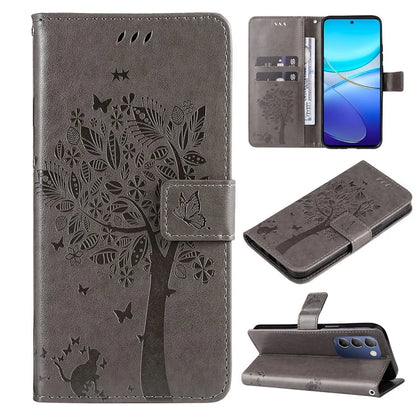 KT Imprinting Flower Series-3 For vivo V40 SE 5G / Y100 5G (Indonesia) / Y200e 5G / V30 Lite 5G (India) Case Leather Phone Wallet Cover
