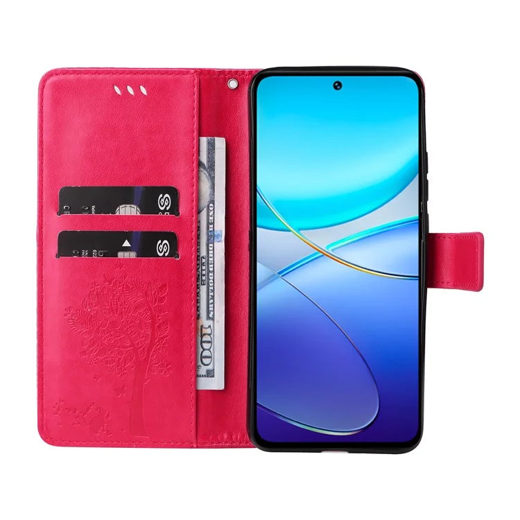 KT Imprinting Flower Series-3 For vivo V40 SE 5G / Y100 5G (Indonesia) / Y200e 5G / V30 Lite 5G (India) Case Leather Phone Wallet Cover