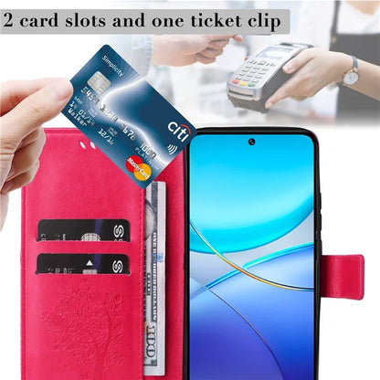 KT Imprinting Flower Series-3 For vivo V40 SE 5G / Y100 5G (Indonesia) / Y200e 5G / V30 Lite 5G (India) Case Leather Phone Wallet Cover