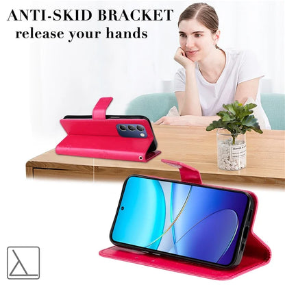 KT Imprinting Flower Series-3 For vivo V40 SE 5G / Y100 5G (Indonesia) / Y200e 5G / V30 Lite 5G (India) Case Leather Phone Wallet Cover
