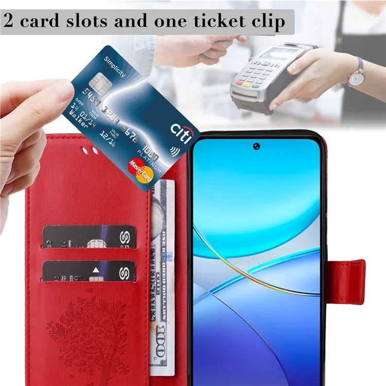KT Imprinting Flower Series-3 For vivo V40 SE 5G / Y100 5G (Indonesia) / Y200e 5G / V30 Lite 5G (India) Case Leather Phone Wallet Cover