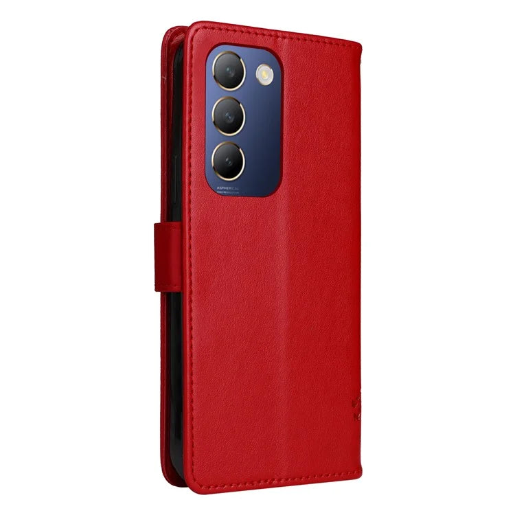 KT Imprinting Flower Series-3 For vivo V40 SE 5G / Y100 5G (Indonesia) / Y200e 5G / V30 Lite 5G (India) Case Leather Phone Wallet Cover
