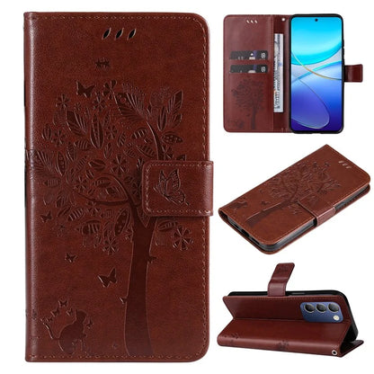 KT Imprinting Flower Series-3 For vivo V40 SE 5G / Y100 5G (Indonesia) / Y200e 5G / V30 Lite 5G (India) Case Leather Phone Wallet Cover