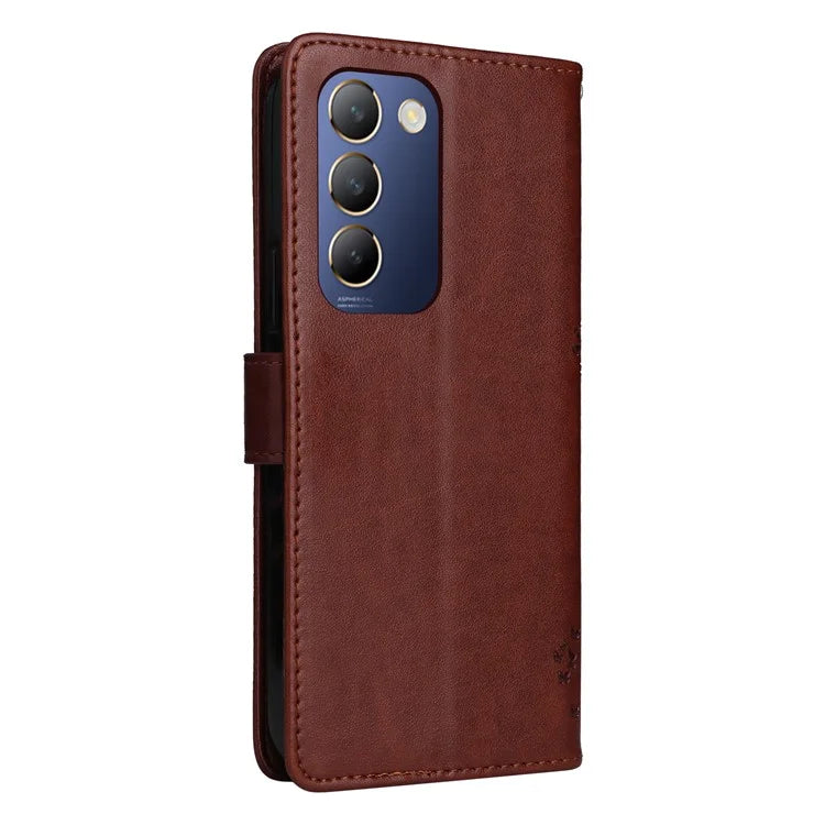 KT Imprinting Flower Series-3 For vivo V40 SE 5G / Y100 5G (Indonesia) / Y200e 5G / V30 Lite 5G (India) Case Leather Phone Wallet Cover